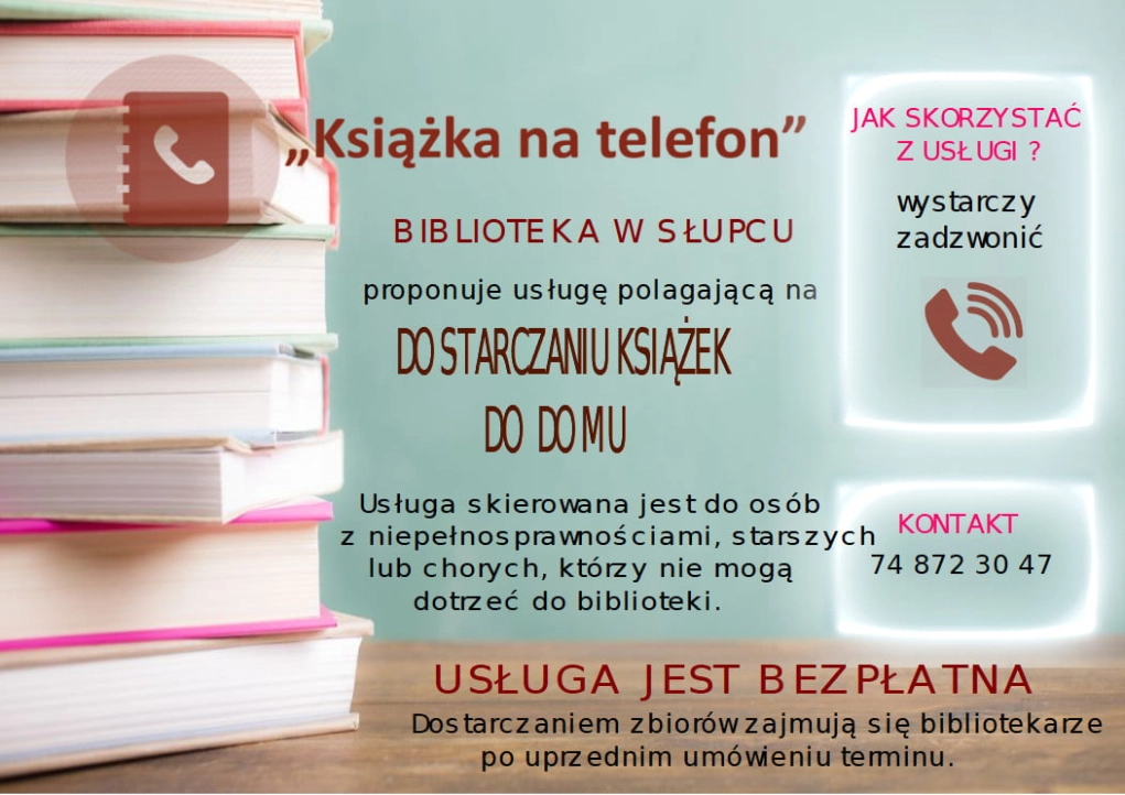 Plakat promujący usługę Książka na telefon - powiększenie