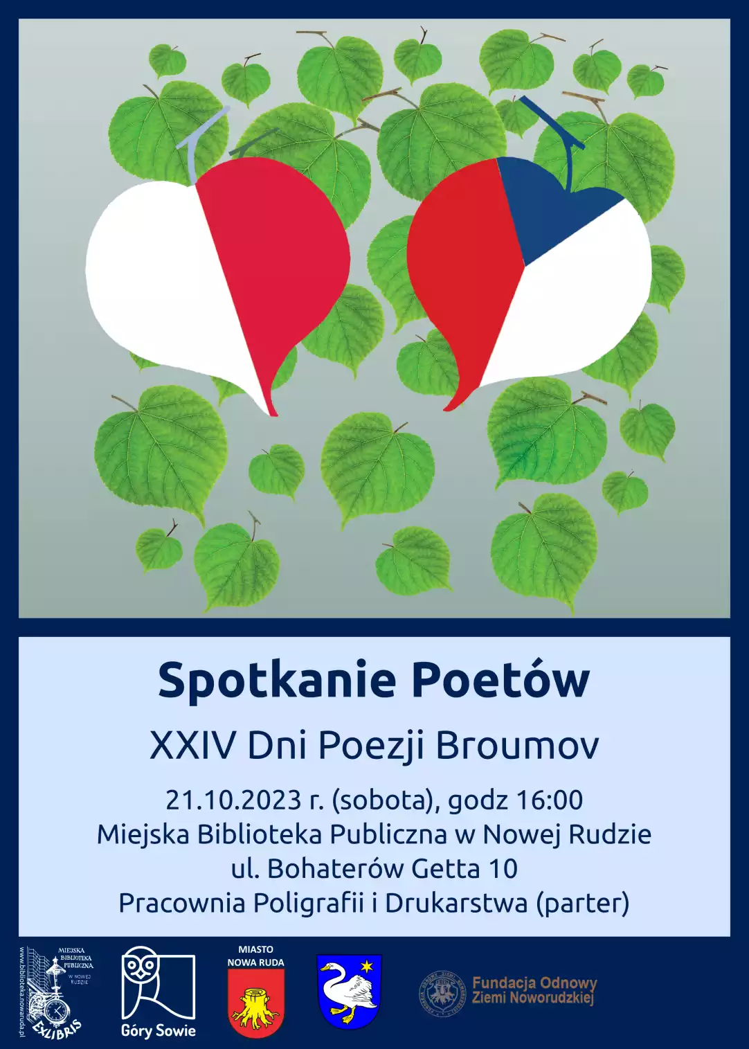 Plakat zapraszający na XXIV Dni Poezji Broumov - powiększenie