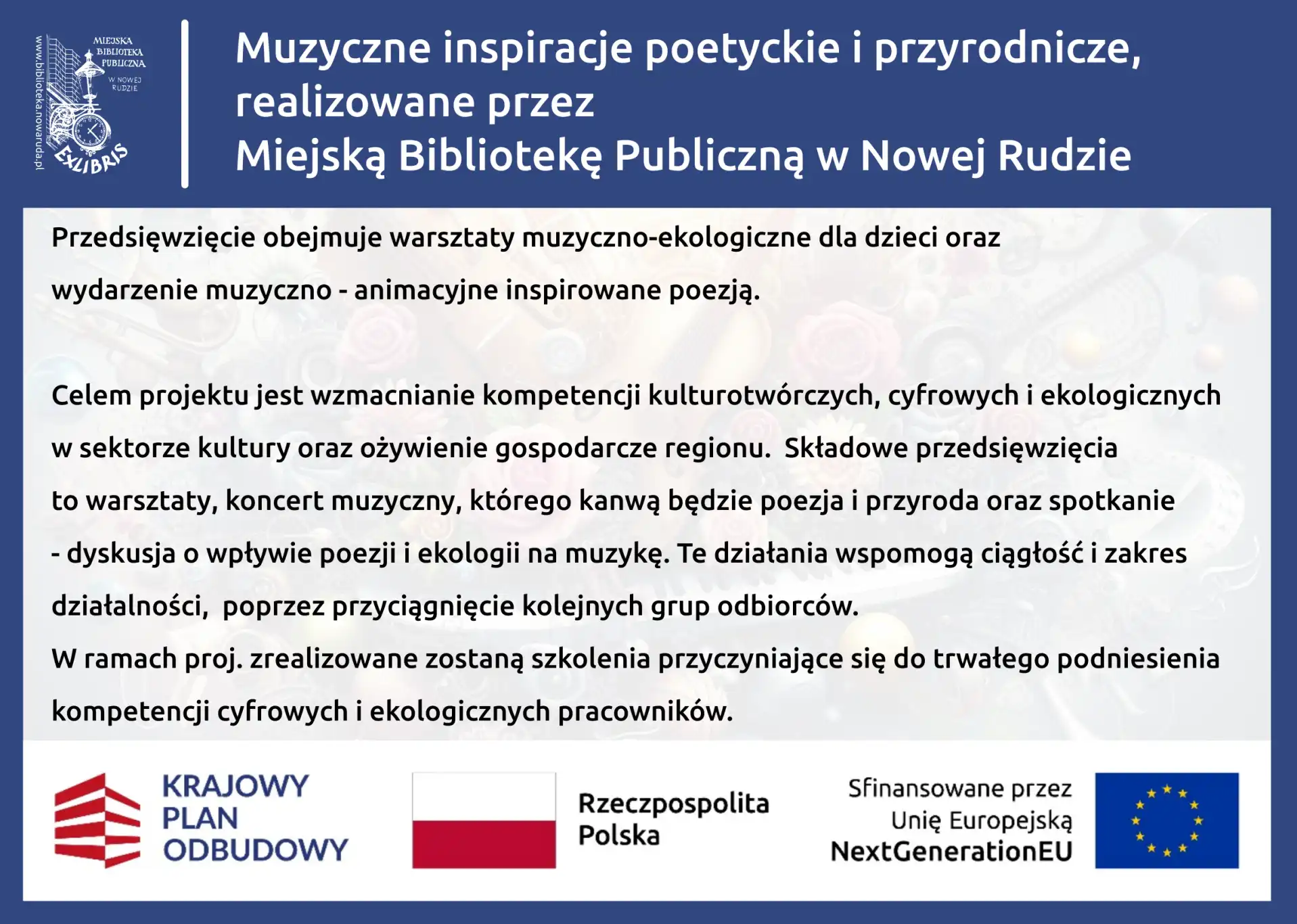 Plansza informacyjna z informacjami o realizowanym projekcie. - powiększenie