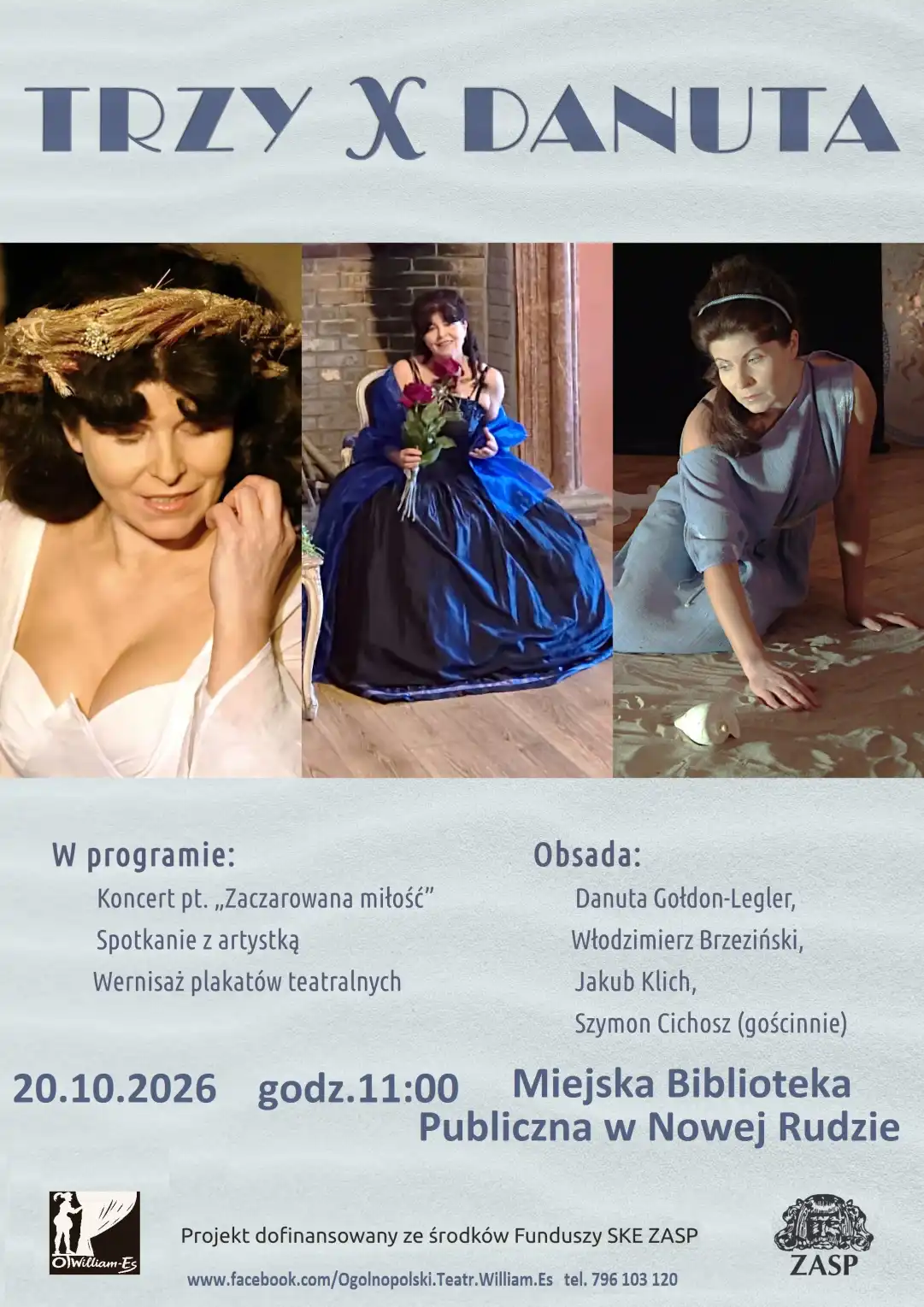 Plakat promujący spotkanie z Danutą Gołdon-Legler - powiększenie