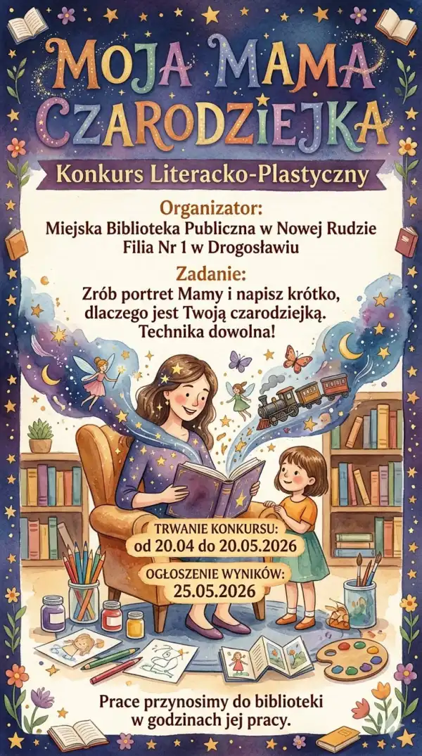 Plakat zapraszający do wzięcia udziału w konkursie literacko-plastycznym.
